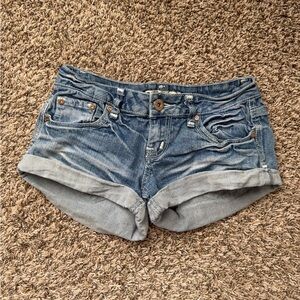 Zanadi Washed Blue Denim Cuffed Shorts
